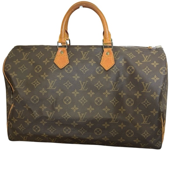 Louis Vuitton Monogram & Vachetta Leather Speedy 35 Satchel Bag - Picture 3 of 9